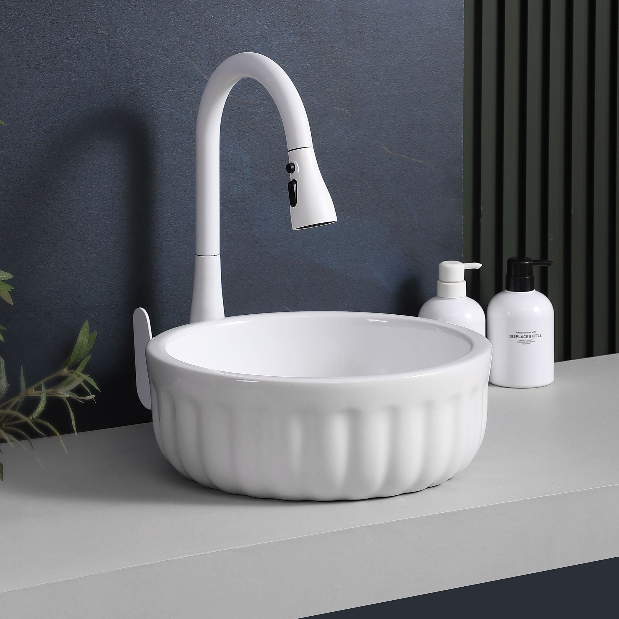 INFINITY ABOVE COUNTER CERAMIC BASIN GLOSS WHITE 385MM