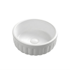 INFINITY ABOVE COUNTER CERAMIC BASIN MATTE WHITE 385MM