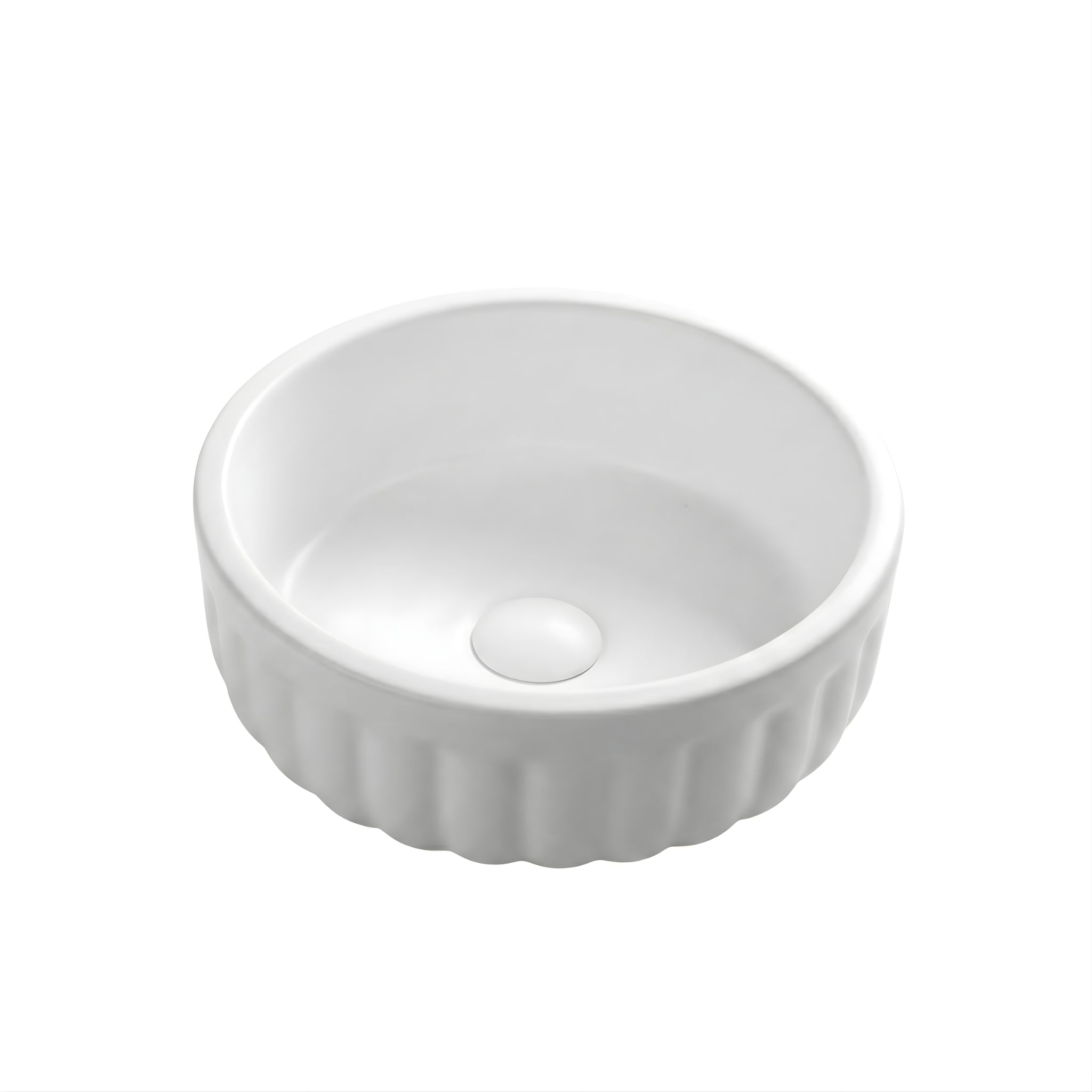 INFINITY ABOVE COUNTER CERAMIC BASIN MATTE WHITE 385MM