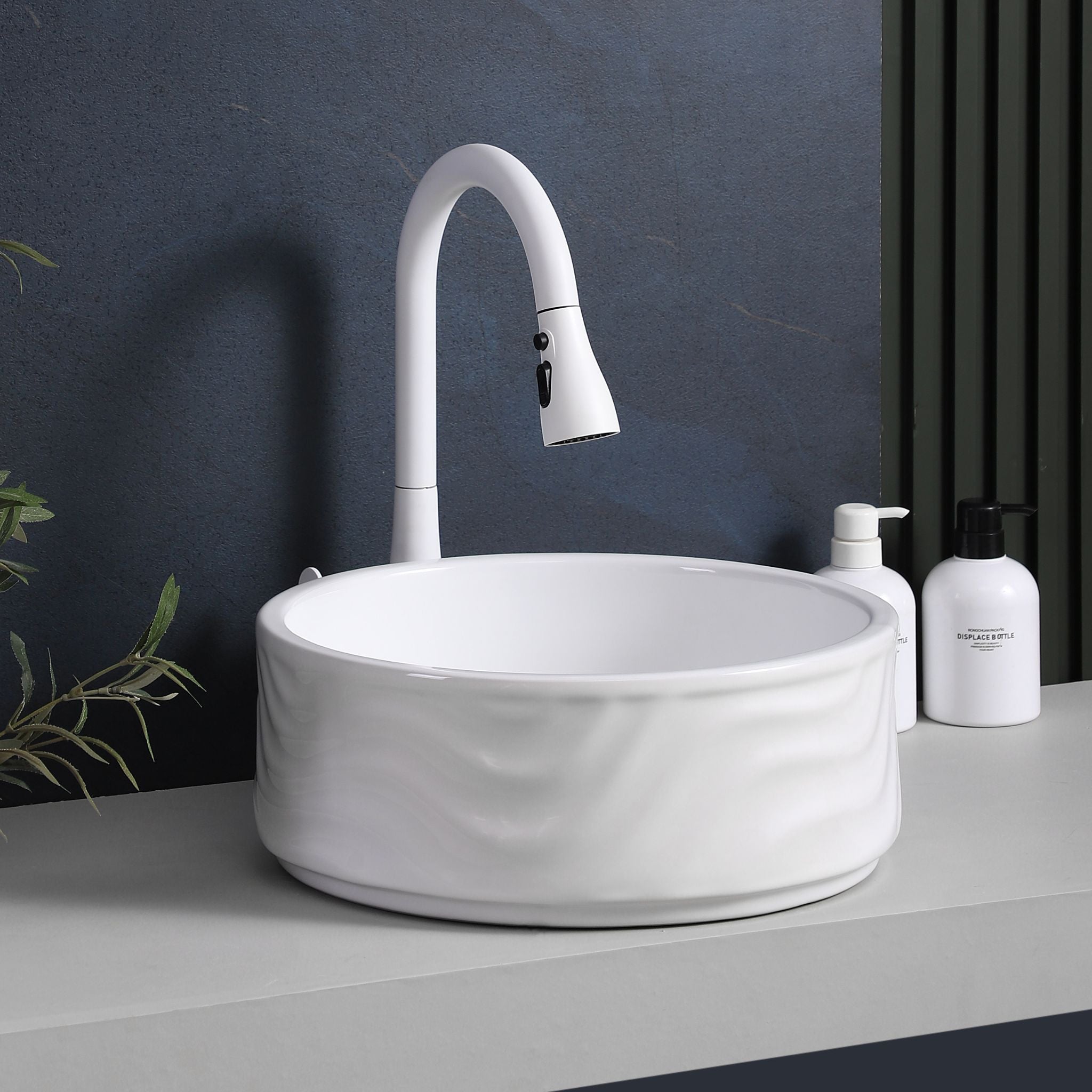 INFINITY ABOVE COUNTER CERAMIC BASIN GLOSS WHITE 420MM