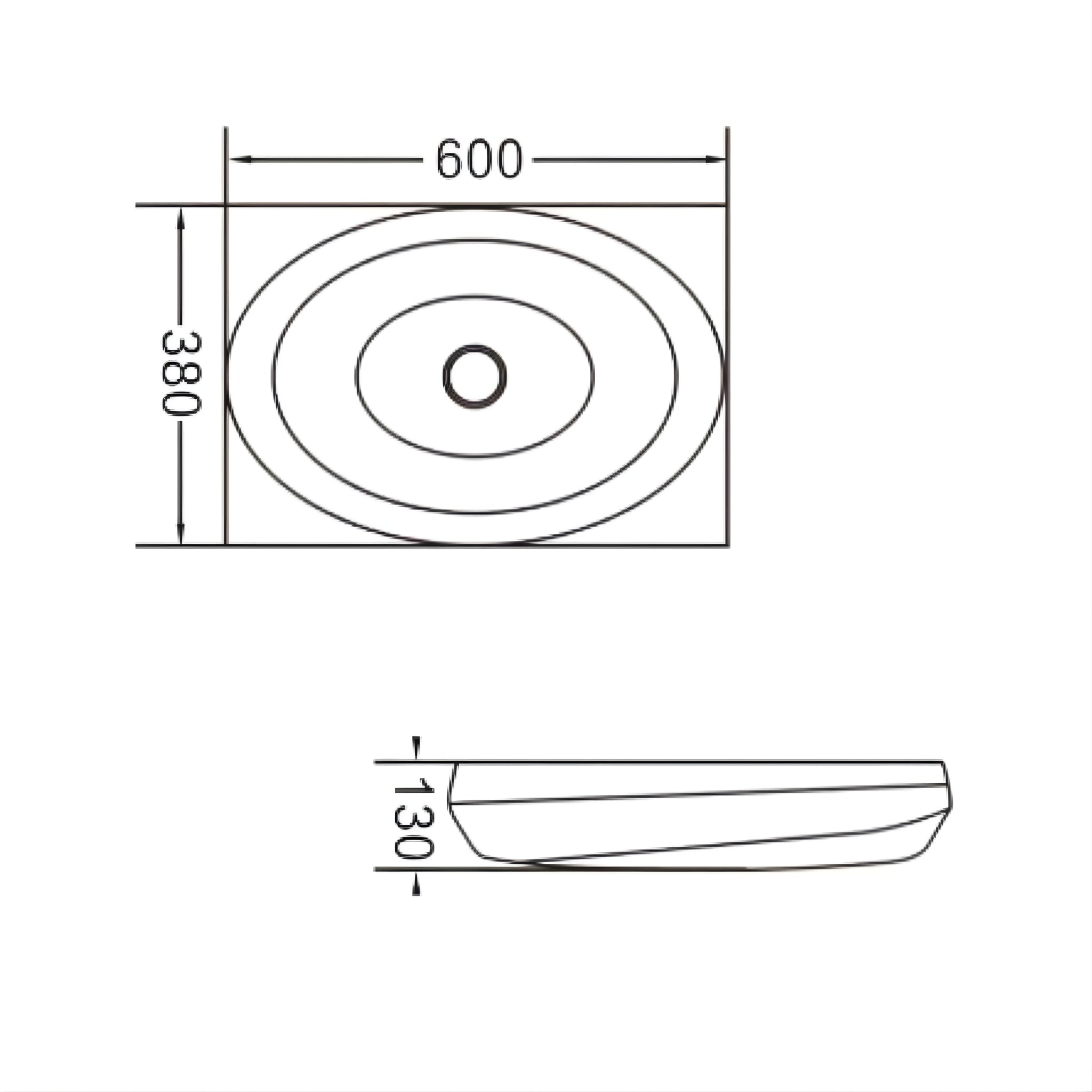 INFINITY ABOVE COUNTER CERAMIC BASIN MATTE GOLD 600MM