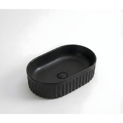 INFINITY ABOVE COUNTER CERAMIC BASIN MATTE BLACK 555MM