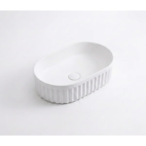 INFINITY ABOVE COUNTER CERAMIC BASIN MATTE WHITE 555MM