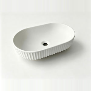 INFINITY CERAMIC BASIN ABOVE COUNTER OVAL MATTE WHITE 500MM