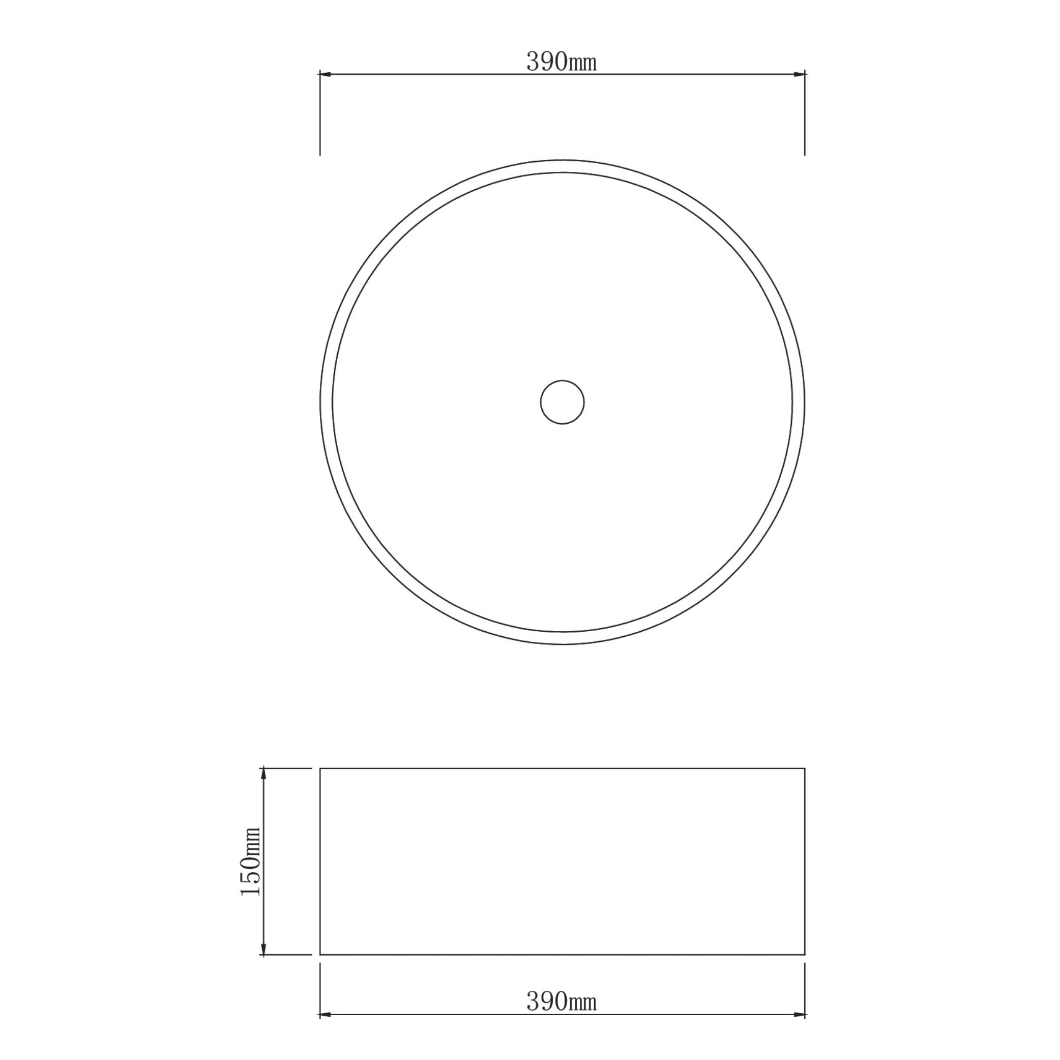 INFINITY ABOVE COUNTER CONCRETE BASIN MATTE GREY 390MM