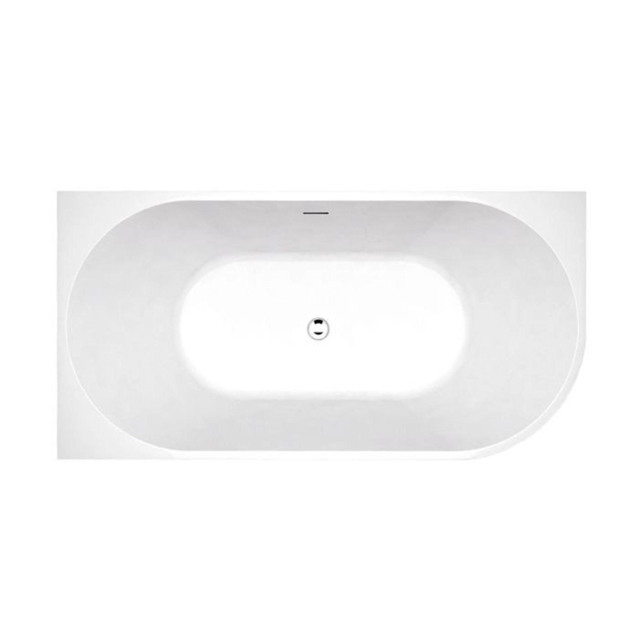 INSPIRE BACK-TO-WALL LEFT CORNER BATHTUB WITH OVERFLOW GLOSS WHITE 1500MM