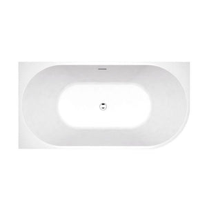 INSPIRE BACK-TO-WALL LEFT CORNER BATHTUB WITH OVERFLOW GLOSS WHITE 1500MM