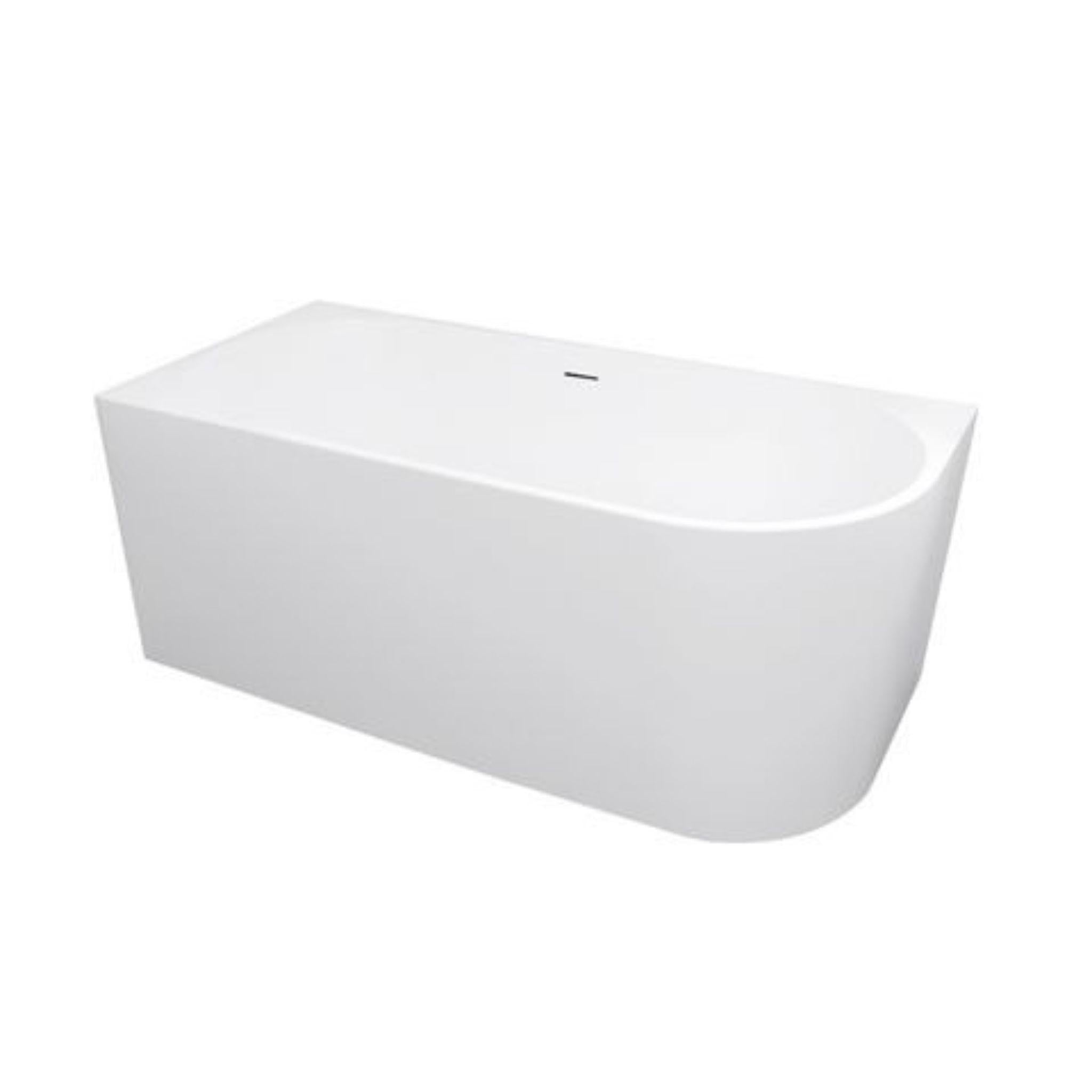 INSPIRE BACK-TO-WALL LEFT CORNER BATHTUB WITH OVERFLOW GLOSS WHITE 1500MM