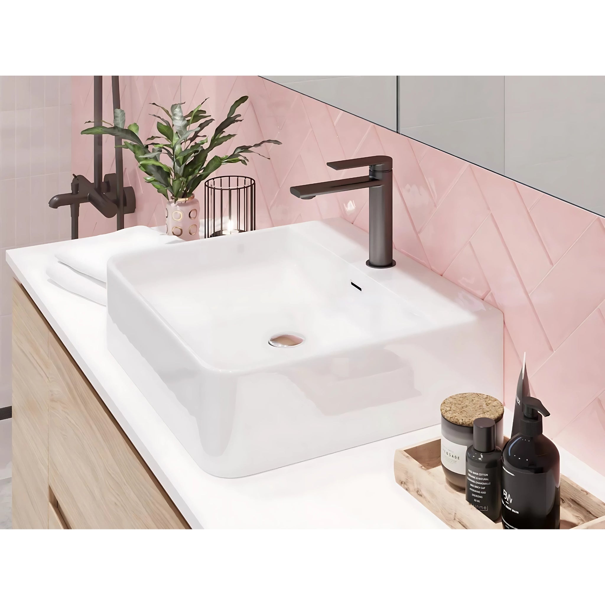 TIMBERLINE ICONIC ABOVE COUNTER BASIN GLOSS WHITE (AVAILABLE IN 420MM AND 500MM)