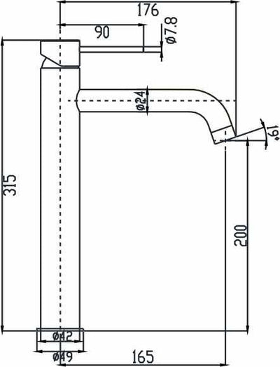 HELLYCAR IDEAL LEAD FREE HIGH BASIN MIXER 315MM BRUSHED GUN METAL