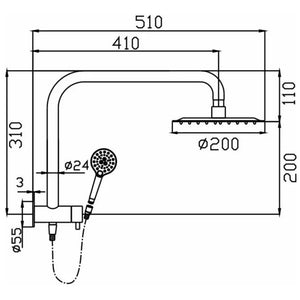 HELLYCAR IDEAL SHOWER SYSTEM BRUSHED NICKEL