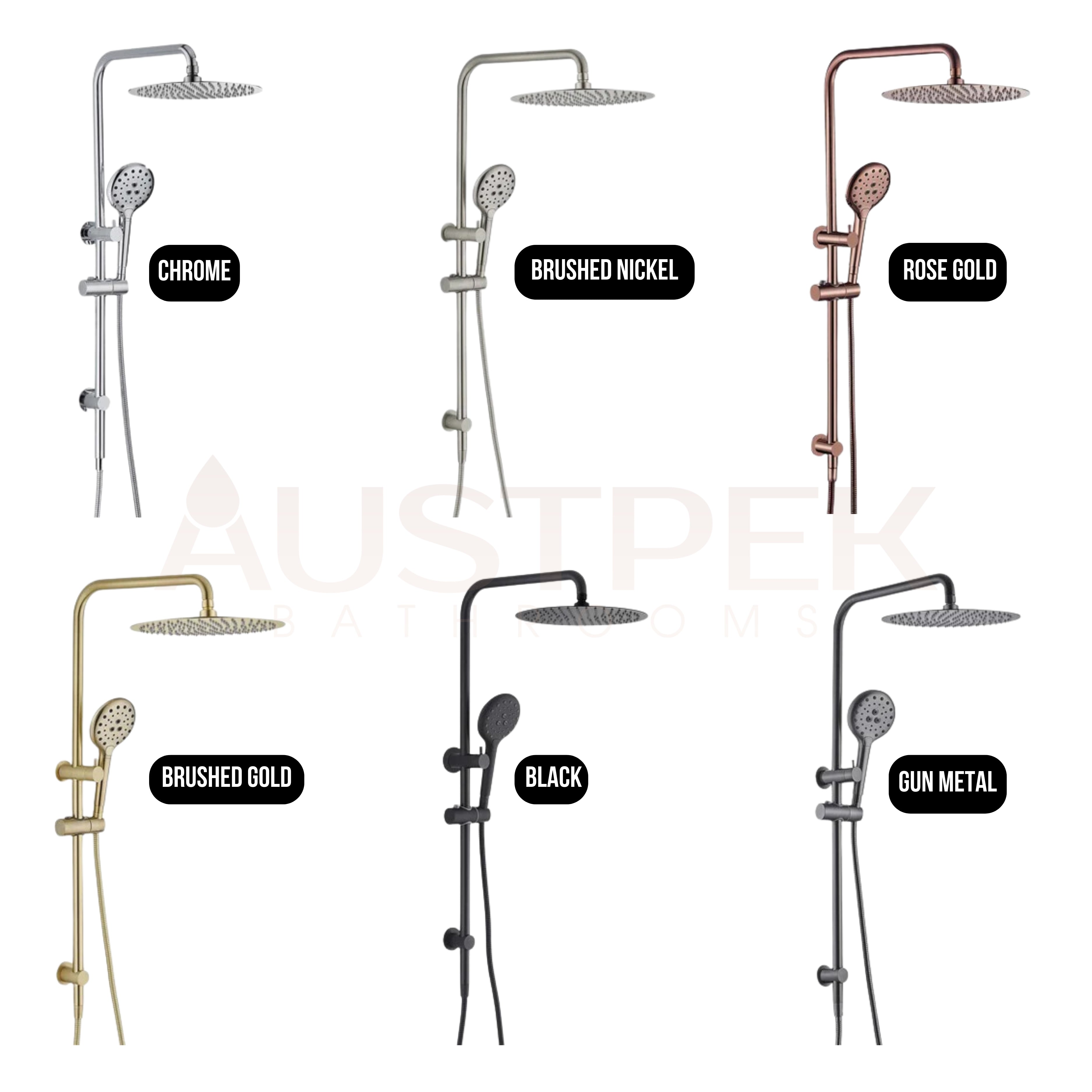 HELLYCAR IDEAL SHOWER SYSTEM WITH RAIL BRUSHED GOLD