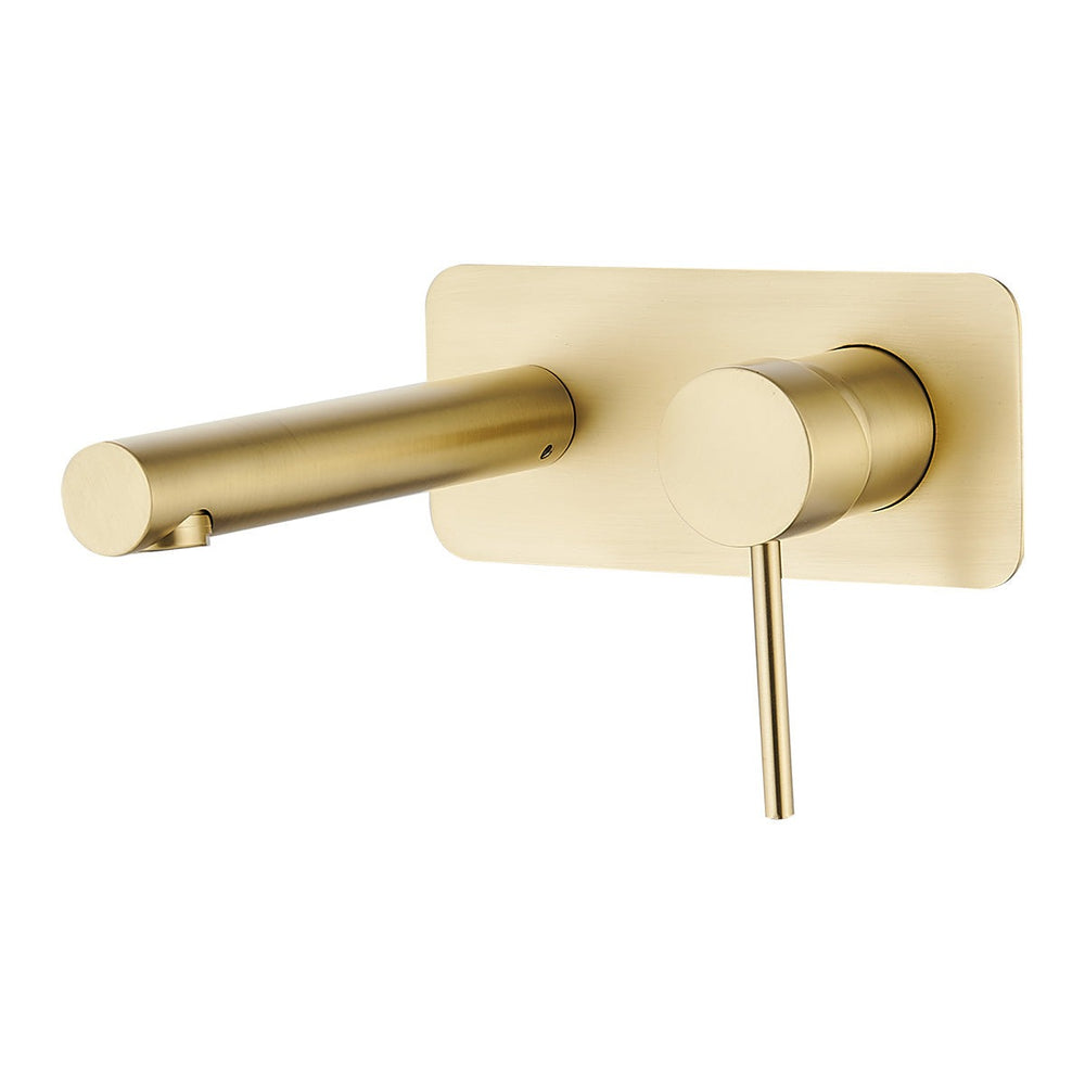 HELLYCAR IDEAL LEAD FREE WALL MIXER WITH OUTLET 180MM BRUSHED GOLD