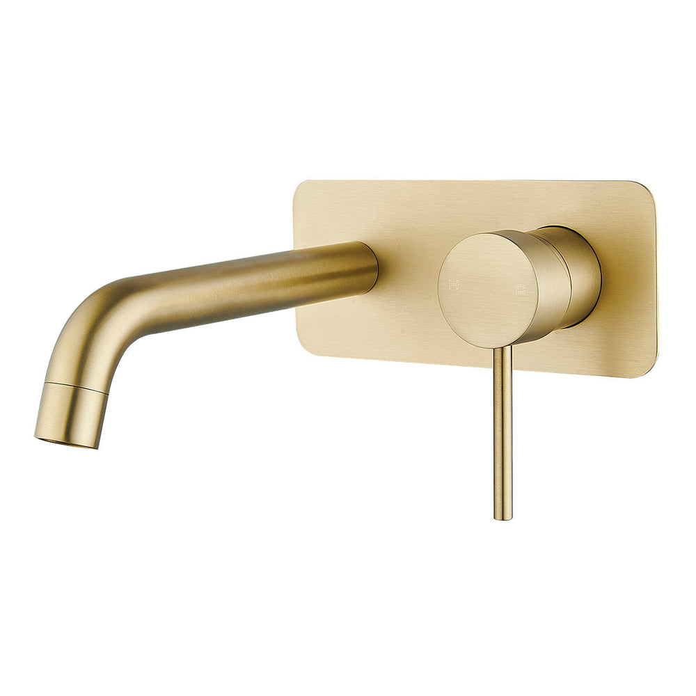 HELLYCAR IDEAL LEAD FREE WALL MIXER WITH OUTLET 209MM BRUSHED GOLD