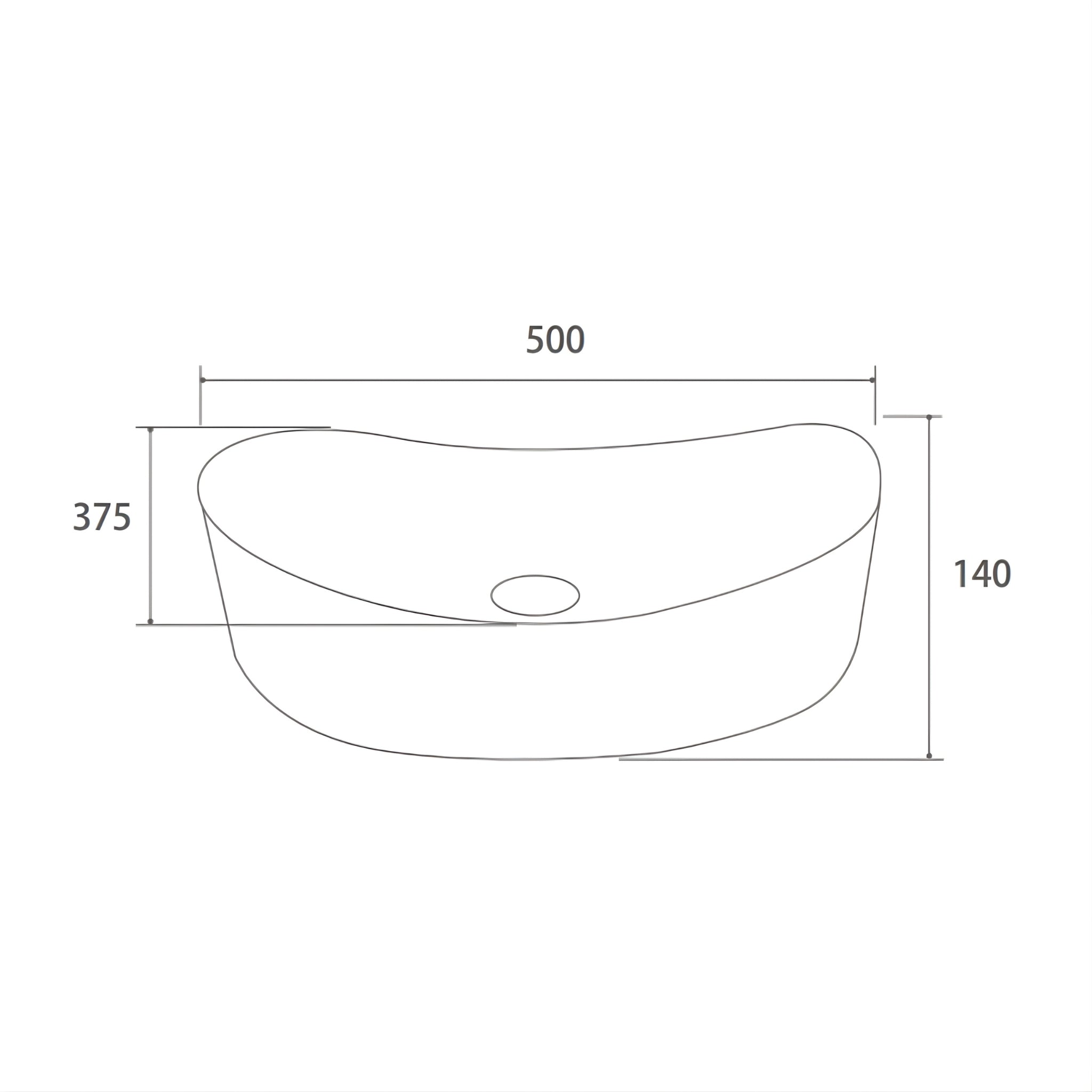 INFINITY ABOVE COUNTER GLASS BASIN BLACK 500MM