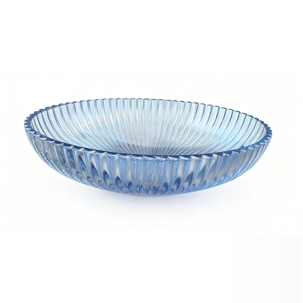 INFINITY TEMPERED GLASS ART BASIN ABOVE COUNTER OVAL LIGHT BLUE 510MM