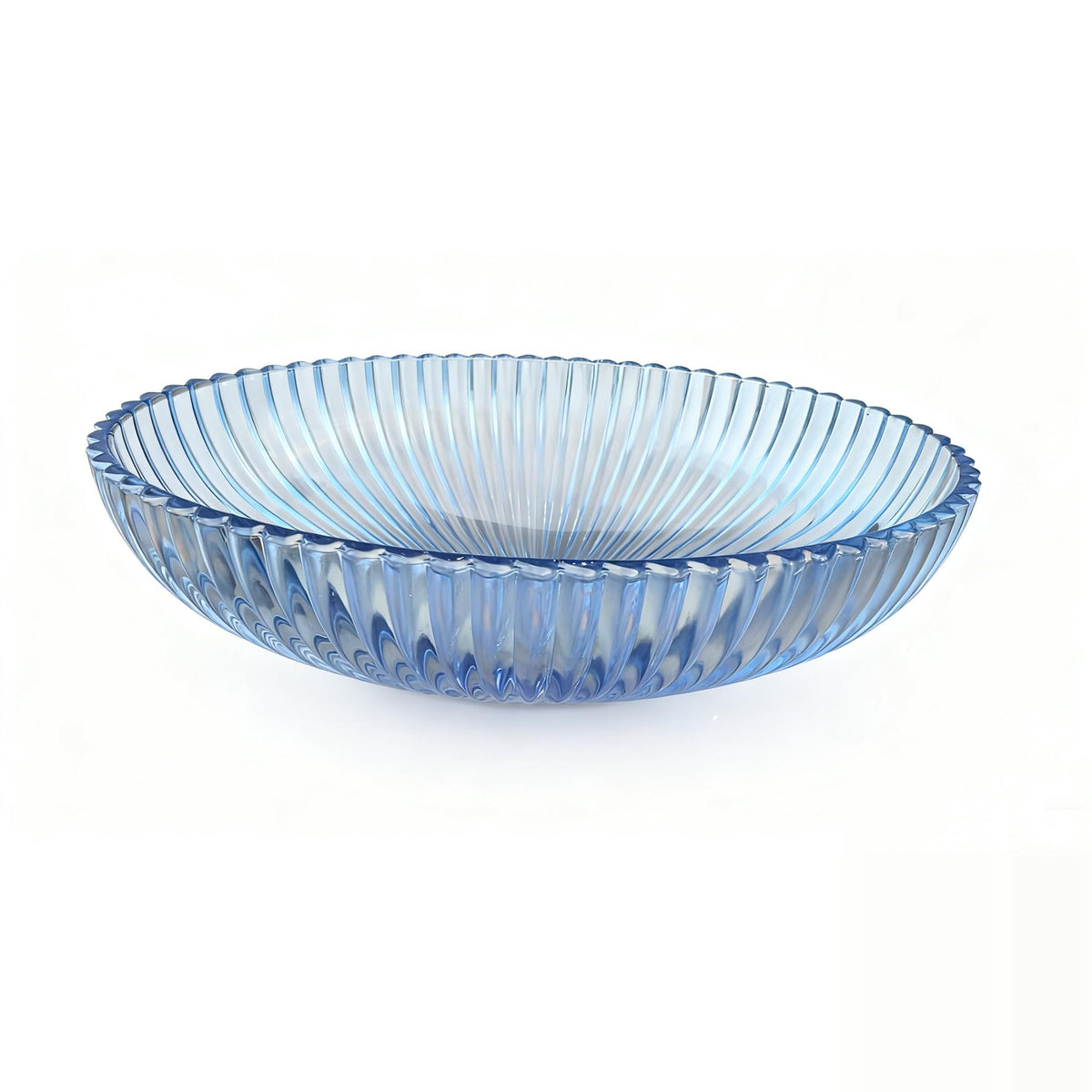 INFINITY TEMPERED GLASS ART BASIN ABOVE COUNTER OVAL LIGHT BLUE 510MM