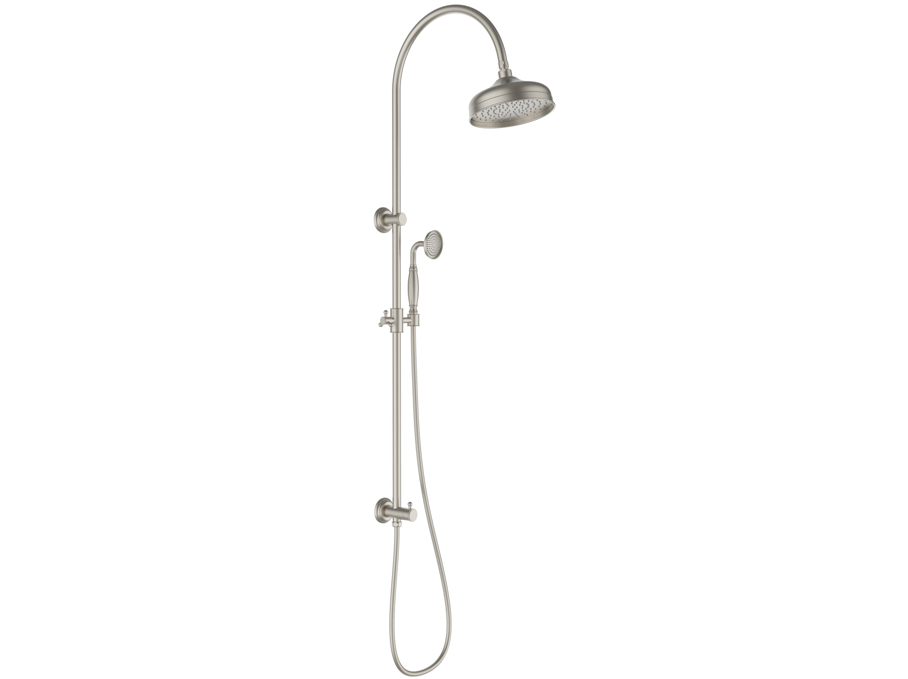 IKON CLASICO COMBINATION SHOWER SET 1311MM BRUSHED NICKEL