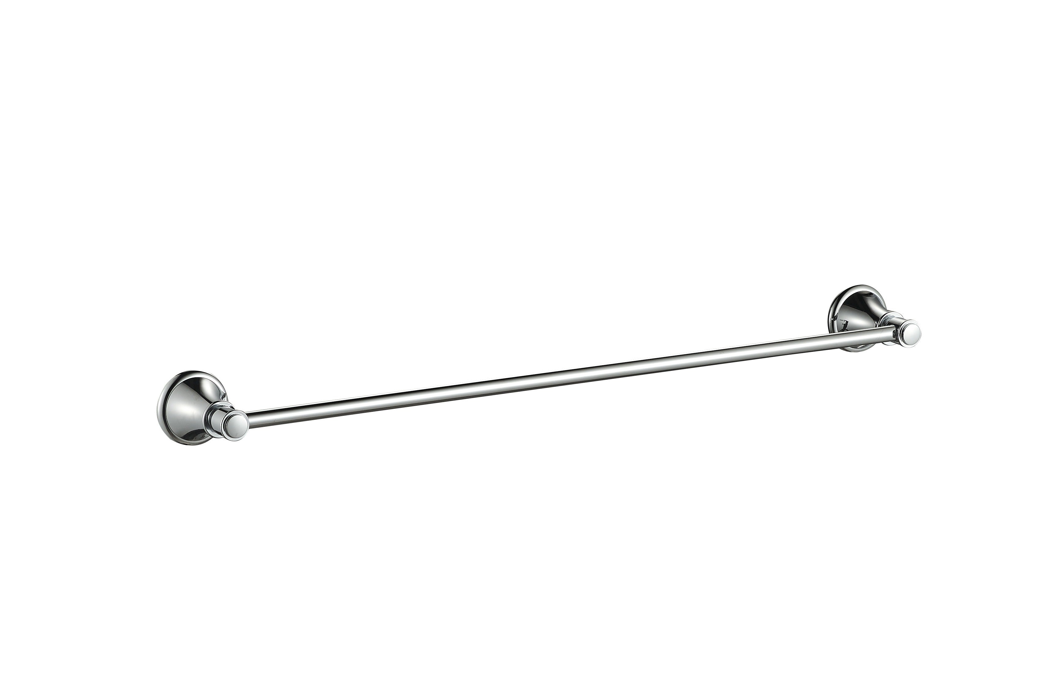 IKON CLASICO NON-HEATED SINGLE TOWEL RAIL BRUSHED NICKEL 600MM