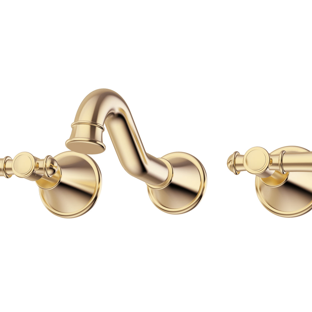 IKON CLASICO LEAD FREE THREE PIECE BATH SET BRUSHED GOLD (BRASS HANDLE)