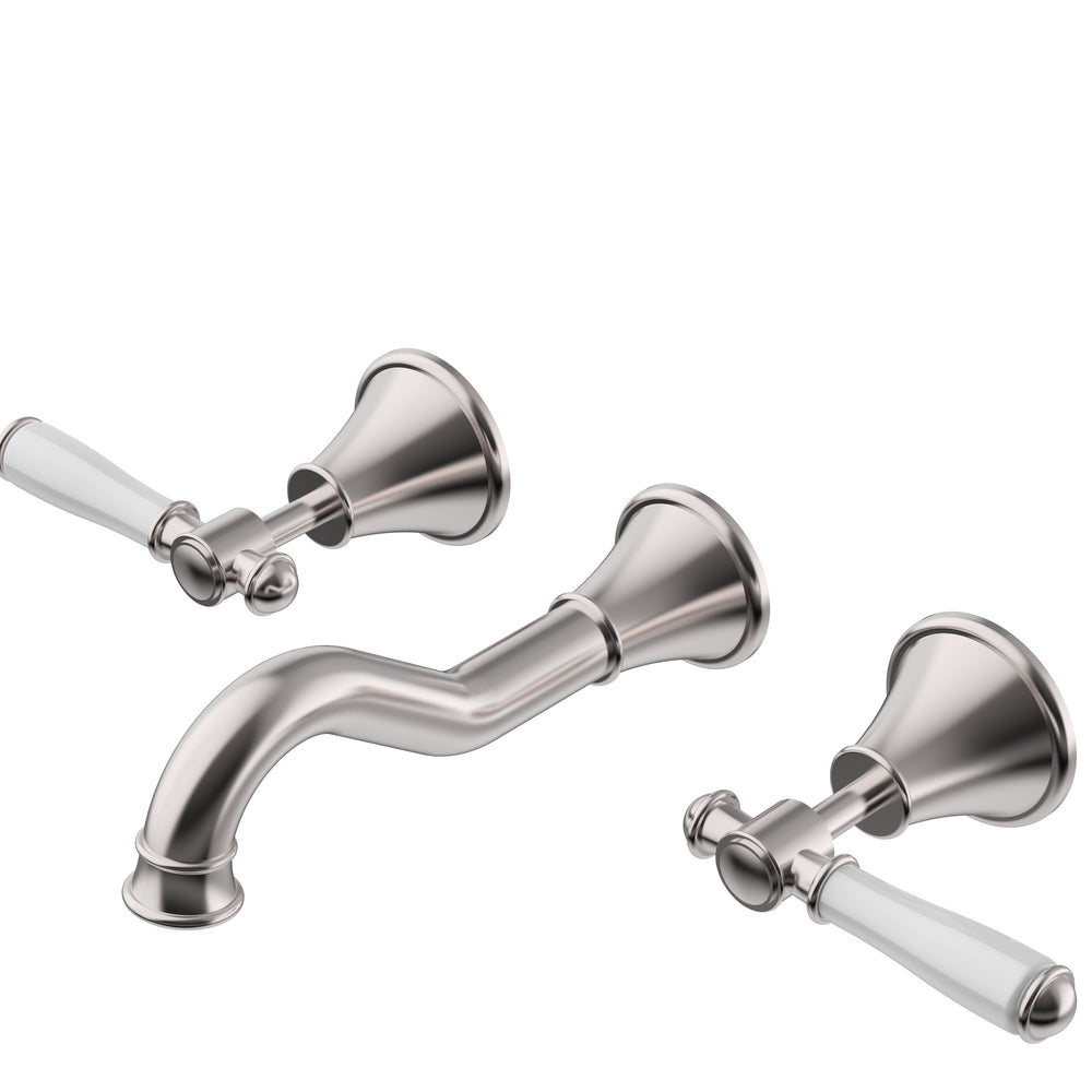 IKON CLASICO LEAD FREE THREE PIECE BATH SET MATTE BLACK (CERAMIC HANDLE)