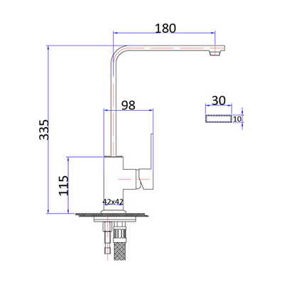 IKON ROSA LEAD FREE SINK MIXER 335MM MATTE BLACK