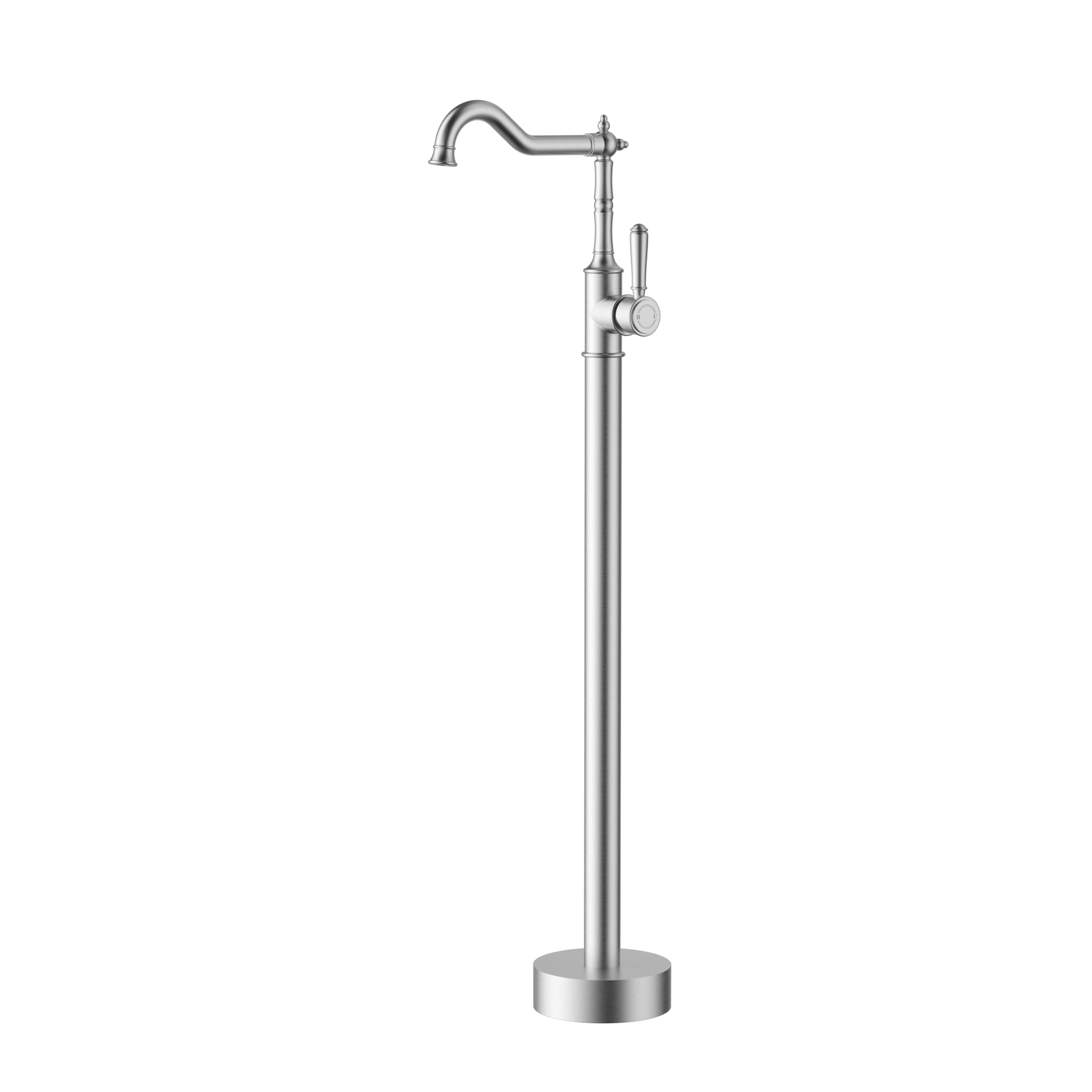 IKON CLASICO FREESTANDING BATH MIXER 1015MM BRUSHED NICKEL