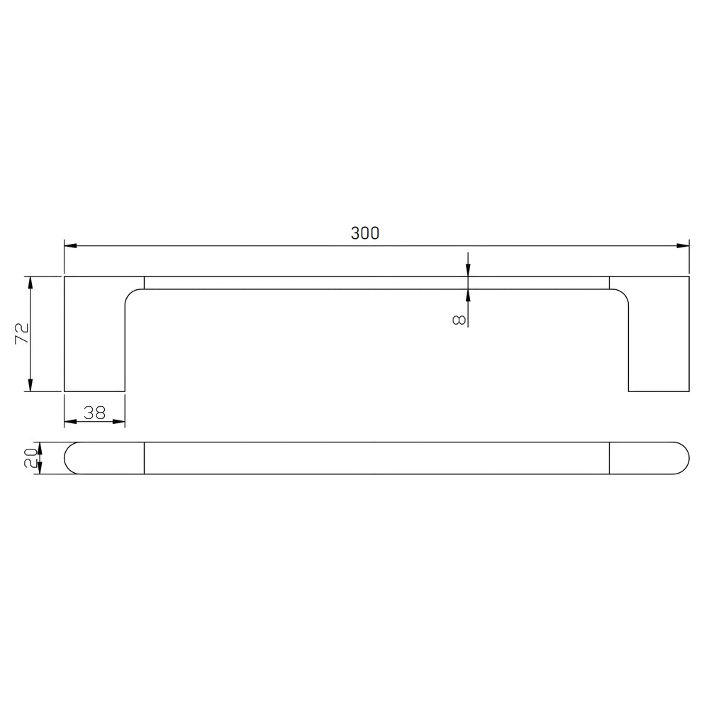 IKON CORA SINGLE TOWEL RAIL 300MM CHROME