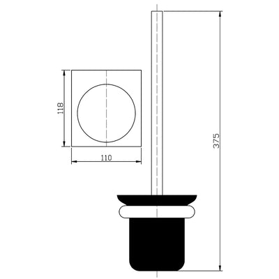 IKON CORA TOILET BRUSH HOLDER 375MM MATTE BLACK