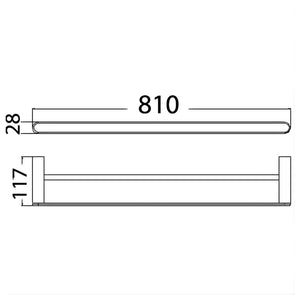 IKON DOVE DOUBLE TOWEL RAIL 810MM CHROME