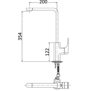 IKON EDEN SINK MIXER 354MM MATTE BLACK