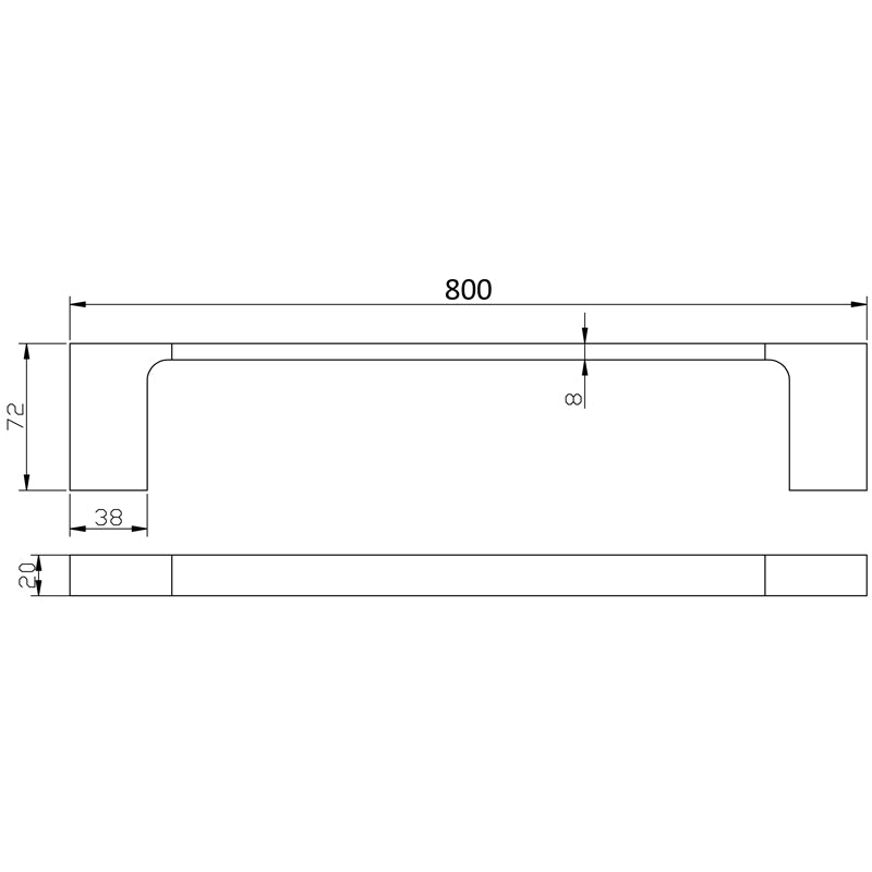 IKON EDEN SINGLE TOWEL RAIL 800MM CHROME