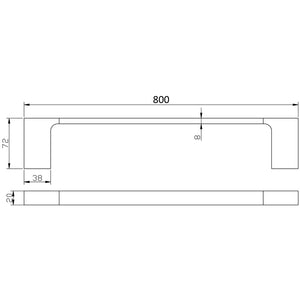 IKON EDEN SINGLE TOWEL RAIL 800MM CHROME