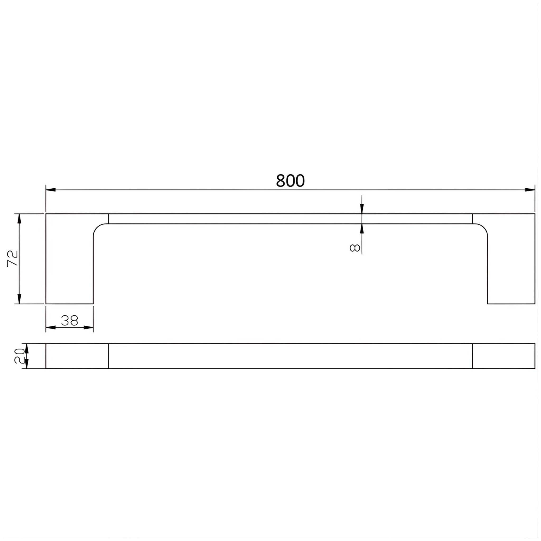 IKON EDEN SINGLE TOWEL RAIL 800MM MATTE BLACK