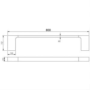 IKON EDEN SINGLE TOWEL RAIL 800MM MATTE BLACK
