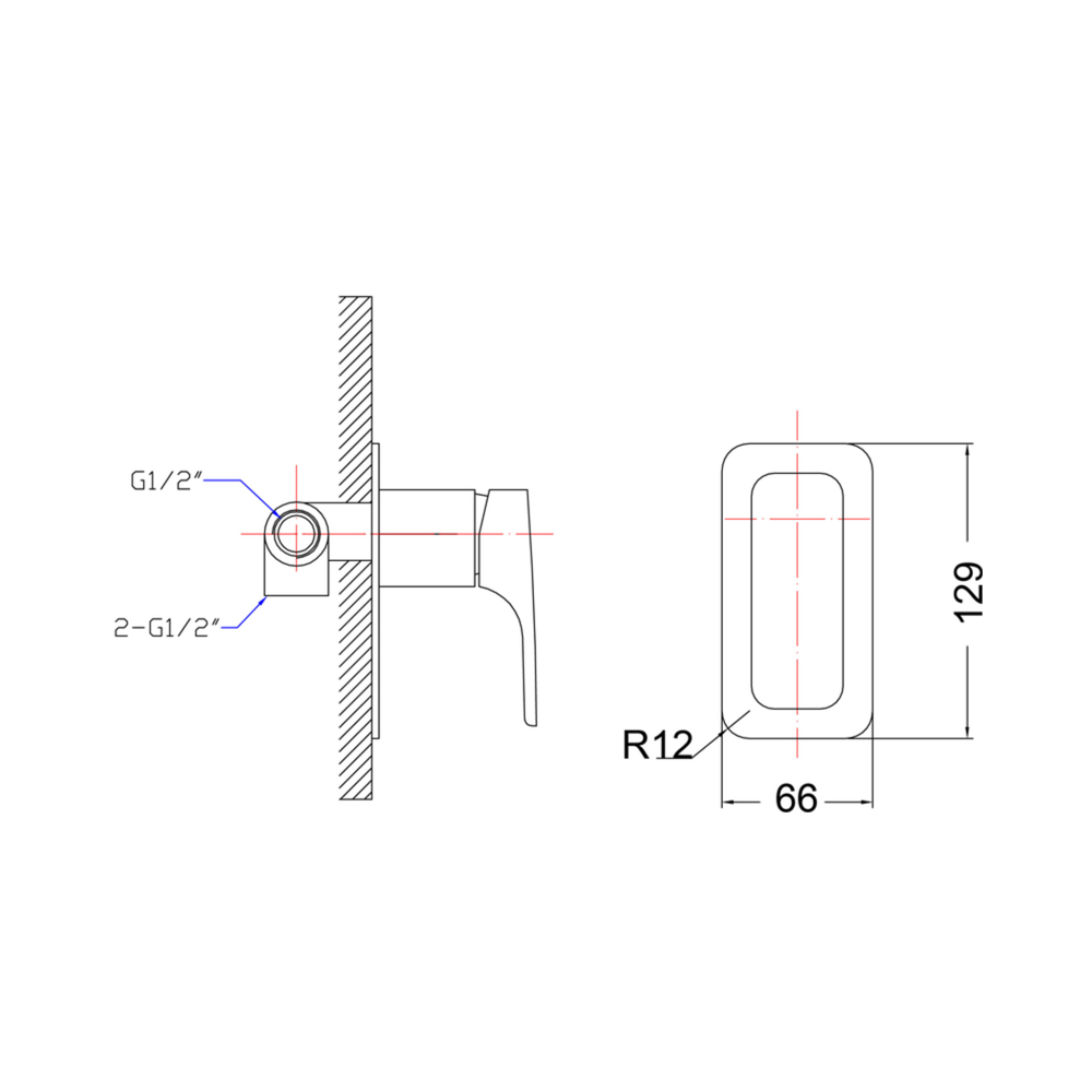 IKON EDEN WALL MIXER 129MM BRUSHED NICKLE