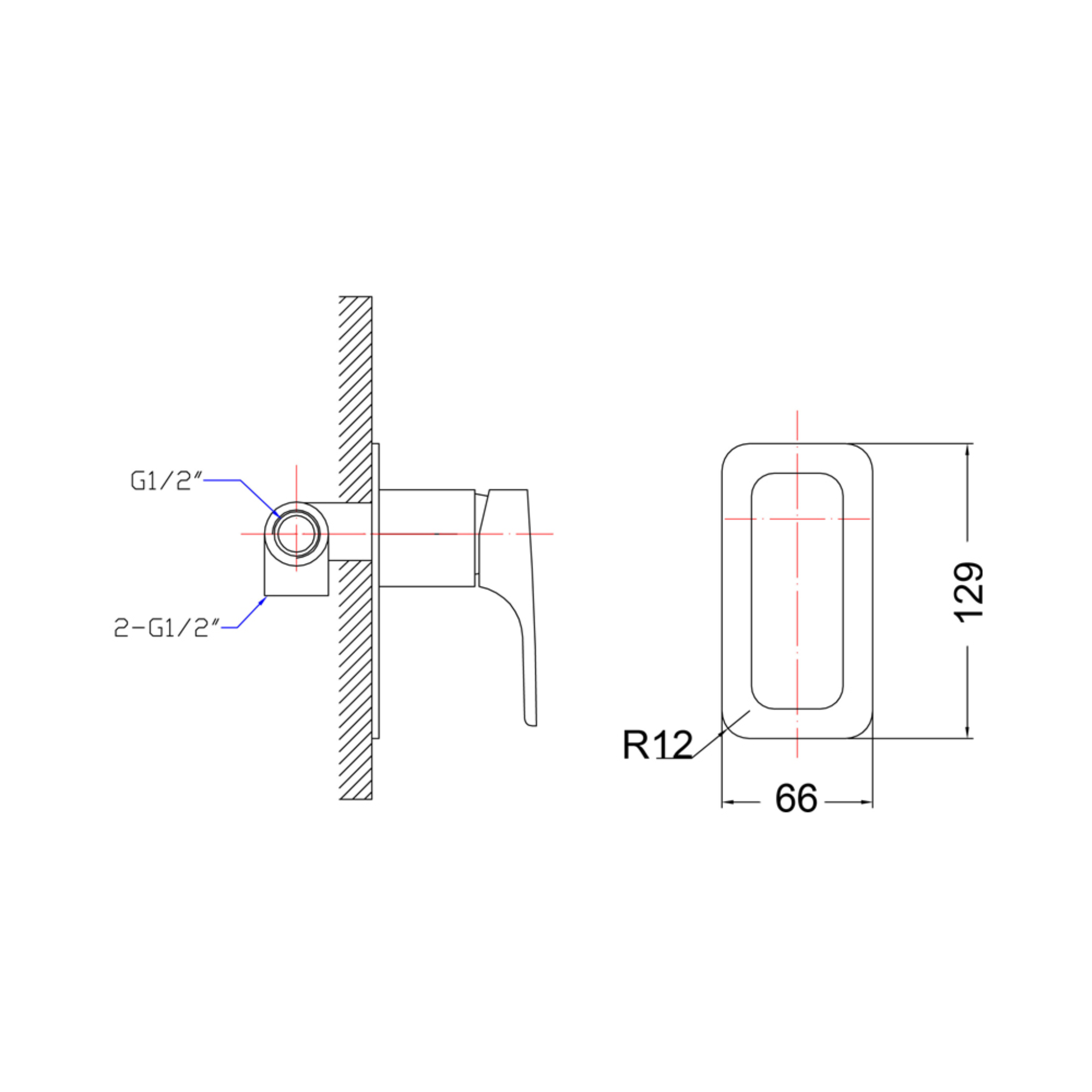 IKON EDEN WALL MIXER 129MM BRUSHED NICKLE