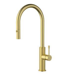 IKON LINIE PULL OUT SINK MIXER 440MM BRUSHED GOLD