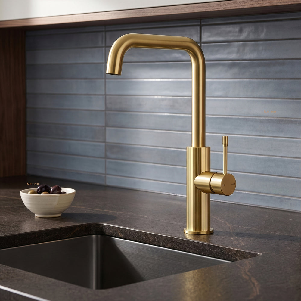 IKON LINIE SINK MIXER 380MM BRUSHED GOLD
