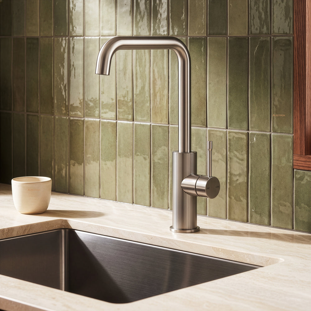 IKON LINIE SINK MIXER 380MM BRUSHED NICKEL