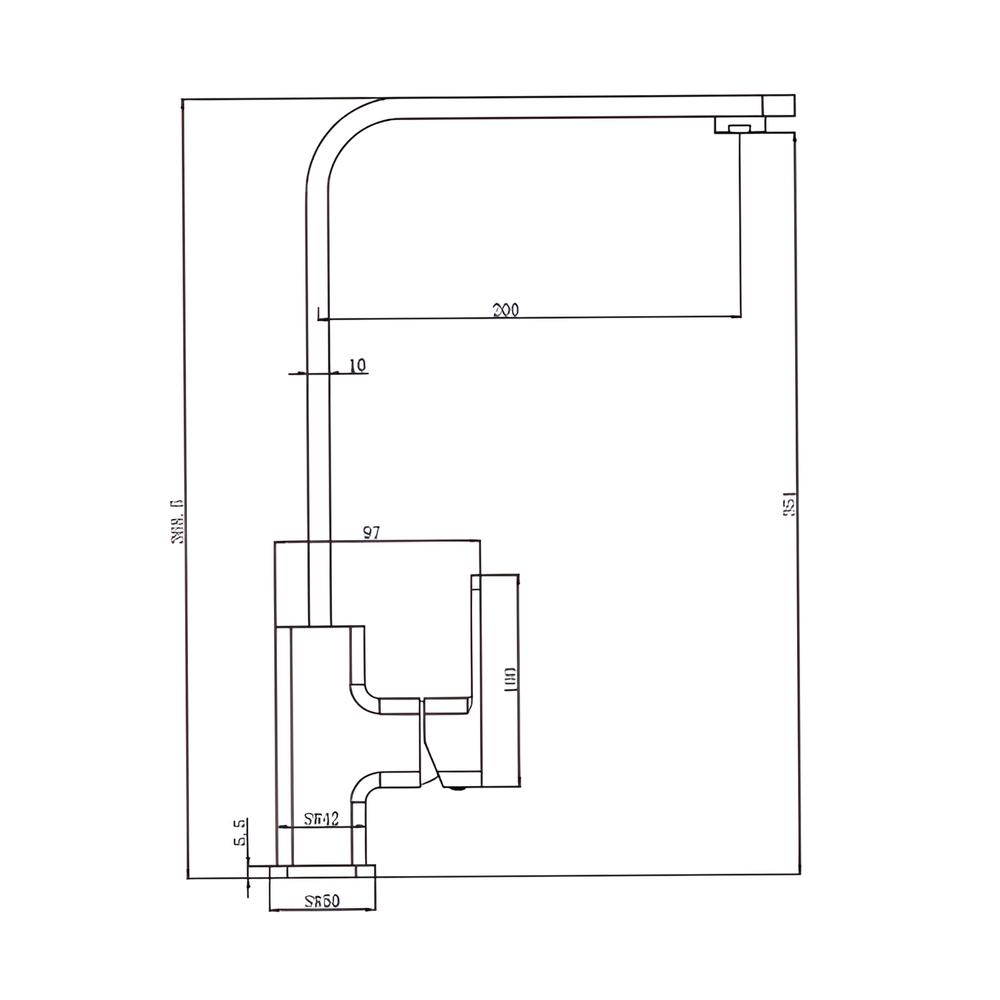 IKON NOVA II SINK MIXER 369MM CHROME