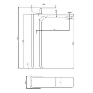 IKON NOVA HIGH RISE BASIN MIXER 249MM CHROME