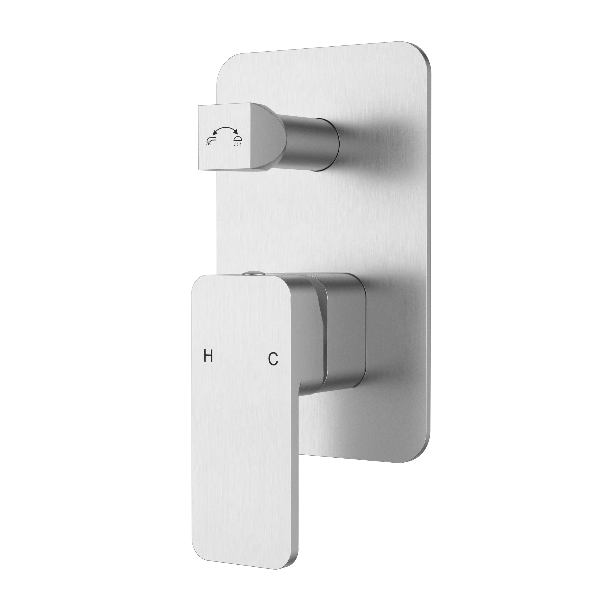 IKON NOVA WALL MIXER DIVERTER 150MM BRUSHED NICKEL