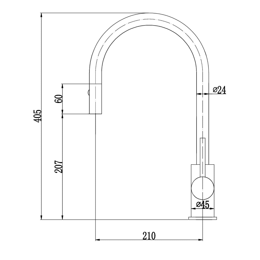 IKON OTUS PULL-OUT SINK MIXER 405MM GUN METAL