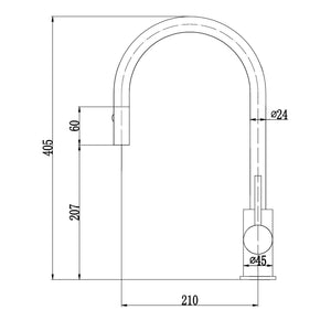 IKON OTUS PULL-OUT SINK MIXER 405MM GUN METAL