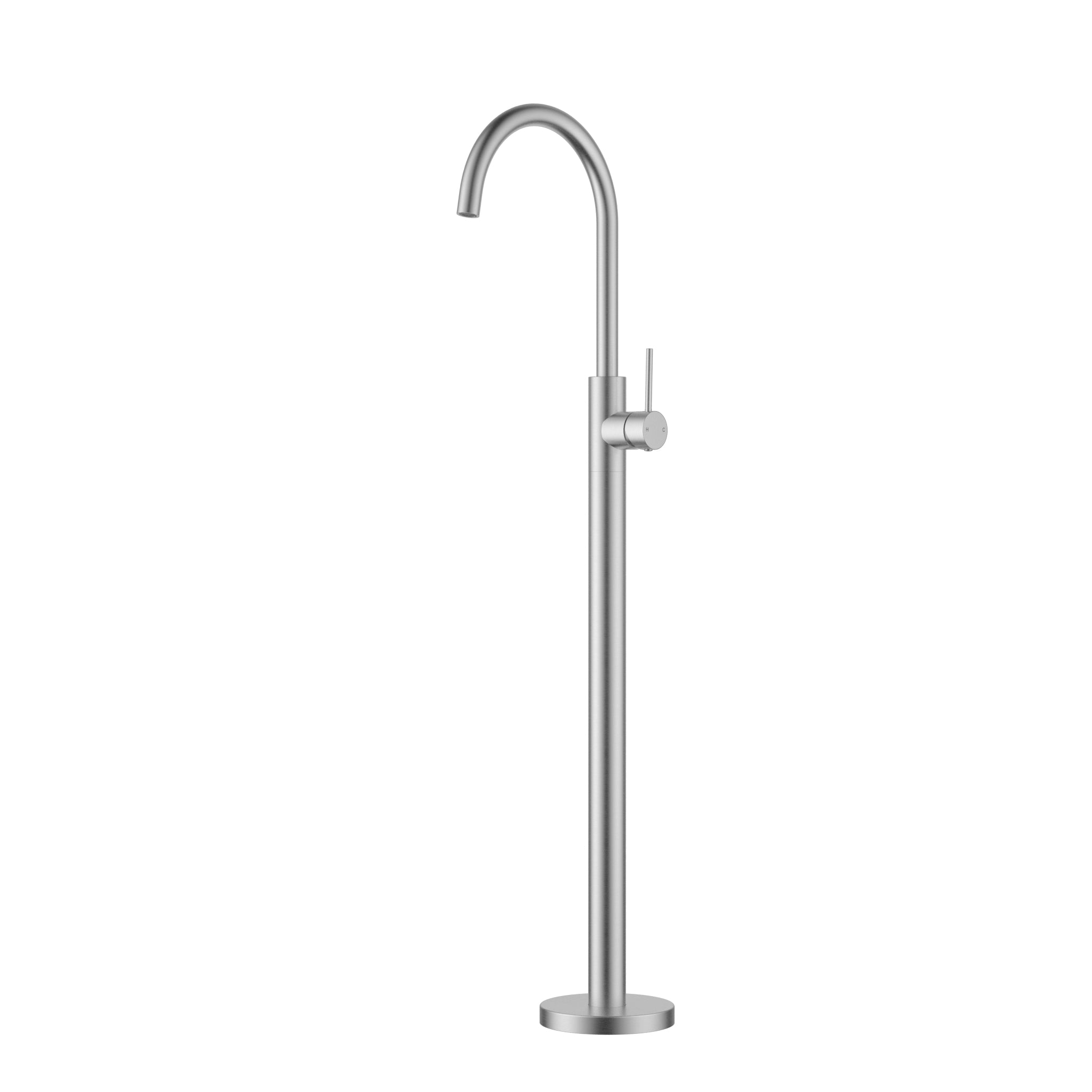 IKON OTUS SLIMLINE FREESTANDING BATH MIXER 1059MM BRUSHED NICKEL
