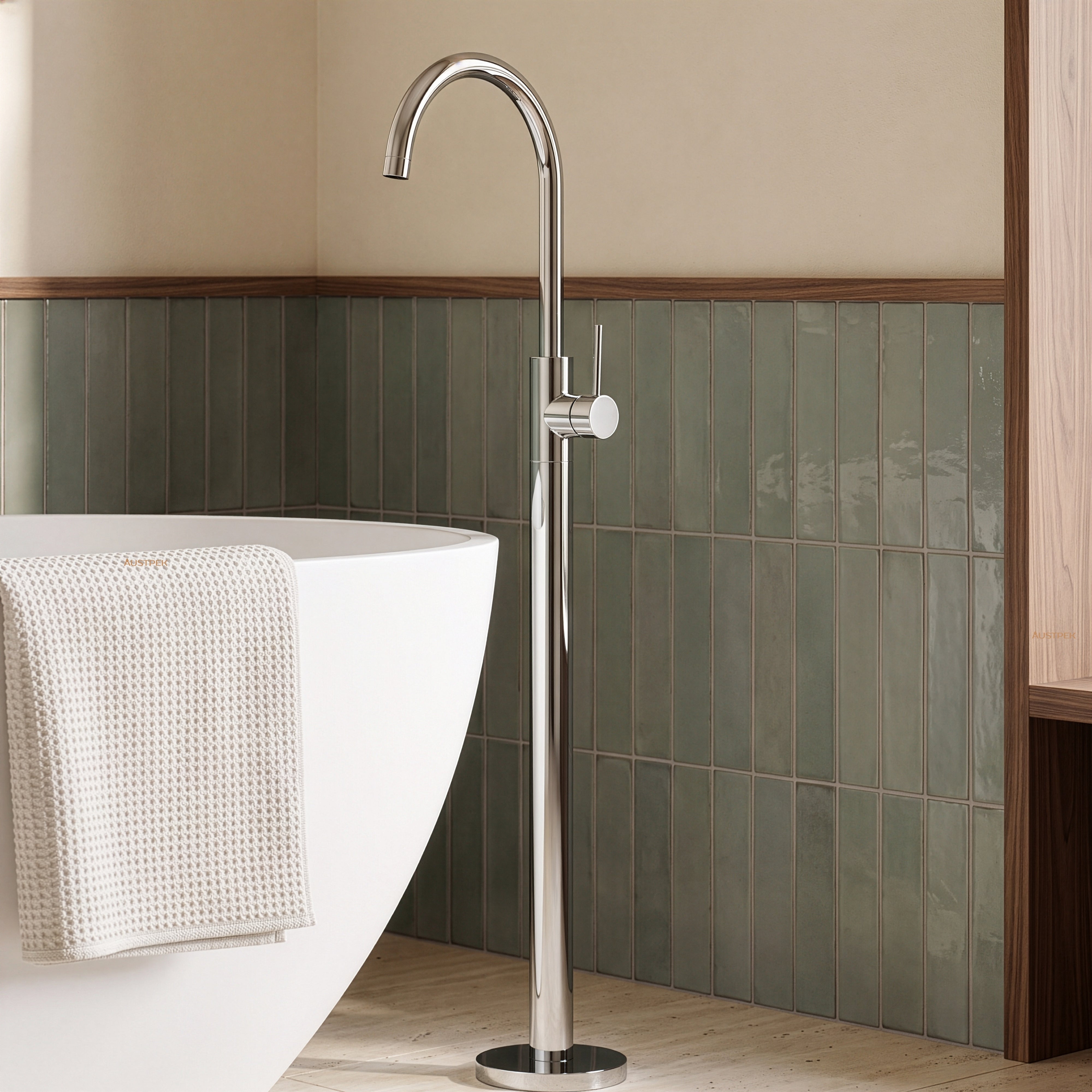 IKON OTUS SLIMLINE FREESTANDING BATH MIXER 1059MM CHROME
