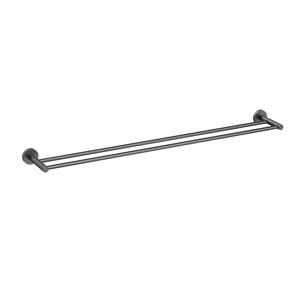 IKON OTUS SLIMLINE SS304 NON-HEATED DOUBLE TOWEL RAIL 900MM GUN METAL