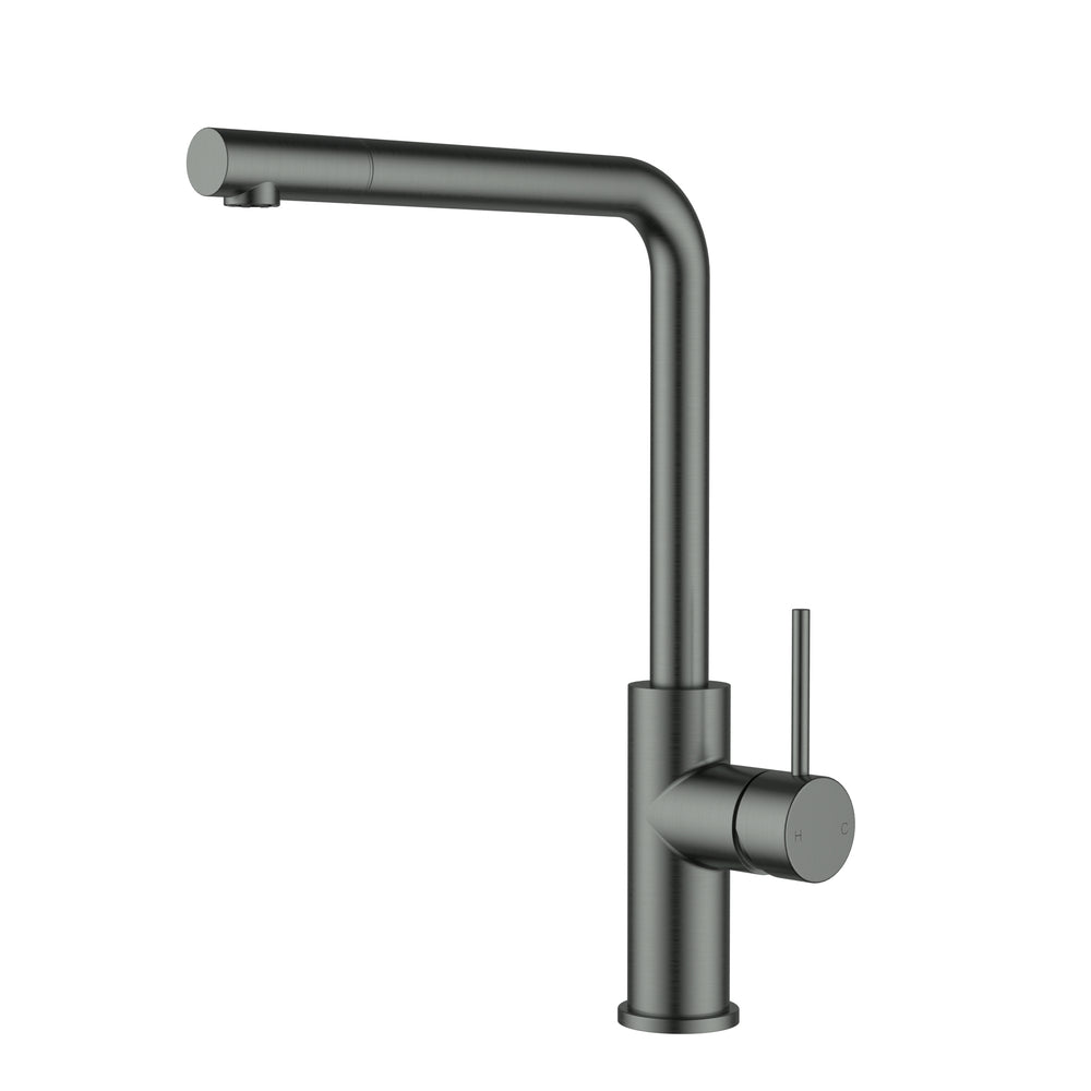 IKON OTUS LEAD FREE SLIMLINE SS PULL OUT SINK MIXER 352MM GUN METAL