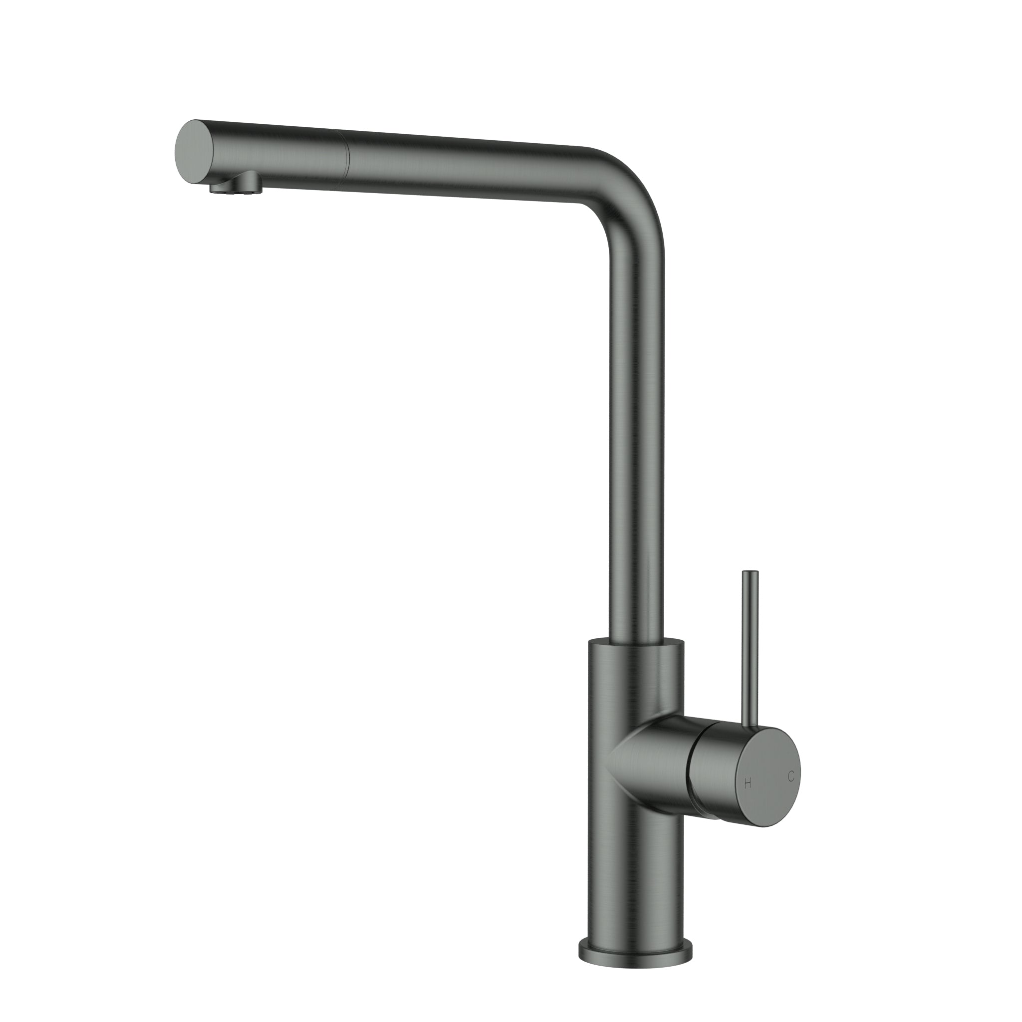 IKON OTUS SLIMLINE SS PULL OUT SINK MIXER 352MM GUN METAL